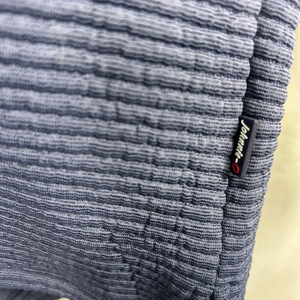 Johnnie-O Performance Pullover XXL Blue Quarter Snap Ribbed Textured Sweater